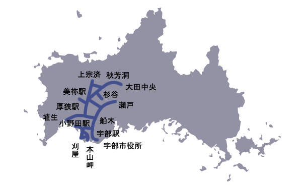 船木鉄道株式会社路線地図